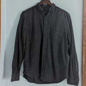 14 & Union Button Down, Flannel, Long Sleeve, Charcoal, Size L